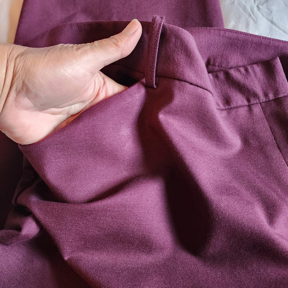 Liz‎ Claiborne NWT Emma maroon mid-rise slim leg ankle pants woman's size 24W - Picture 4 of 13